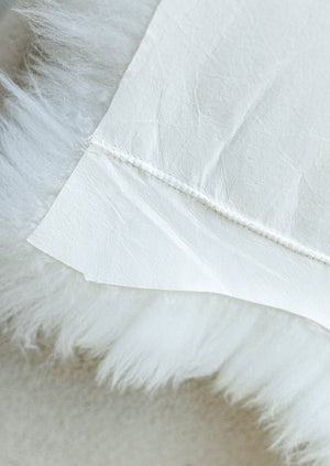 Taupe sheepskin rug