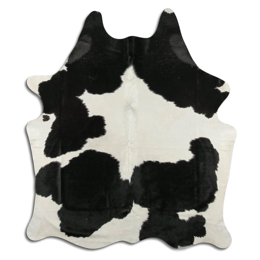 Černá a bílá hovězí kůže M