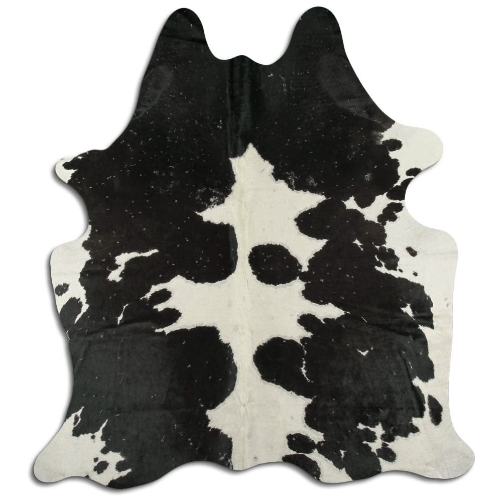 Černá a bílá hovězí kůže L