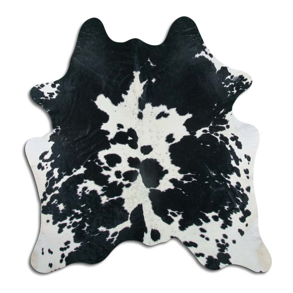 Černá a bílá hovězí kůže L