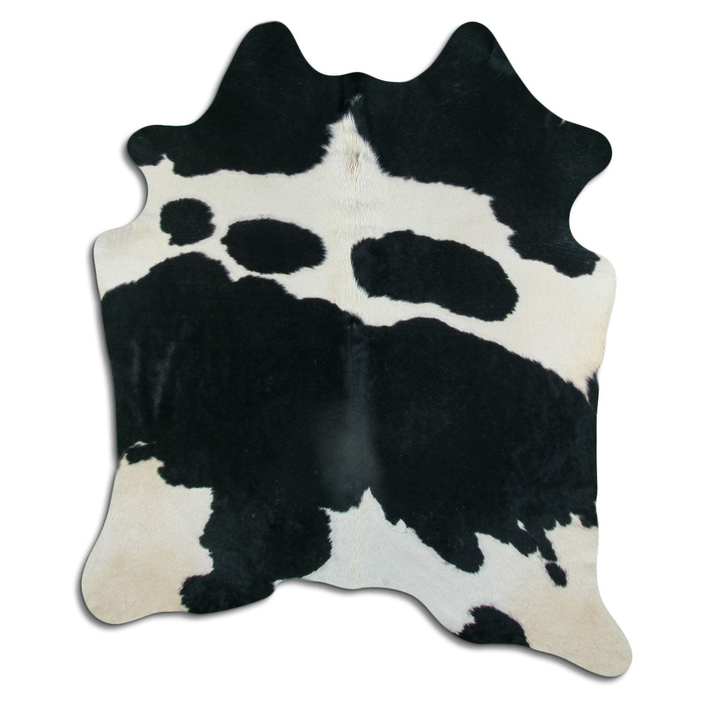 Černá a bílá hovězí kůže XL