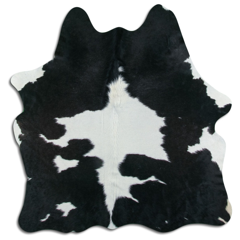 Černá a bílá hovězí kůže M