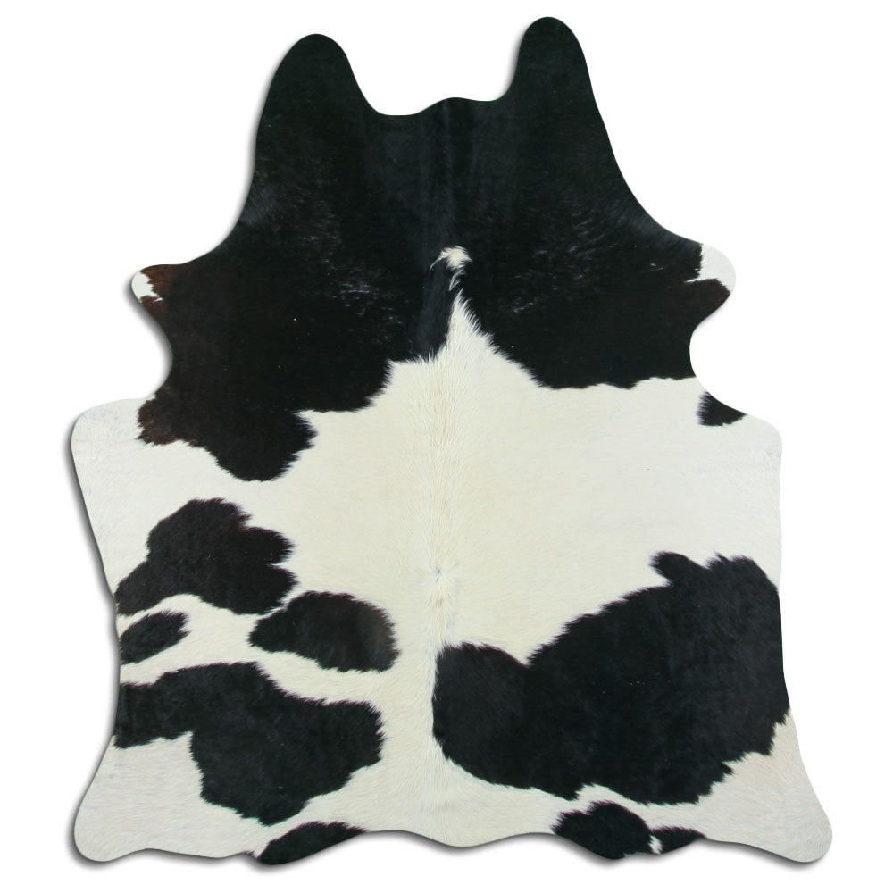Černá a bílá hovězí kůže M