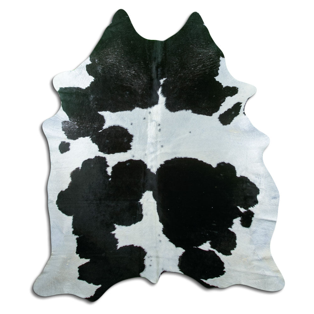 Black and white cowhide rug M