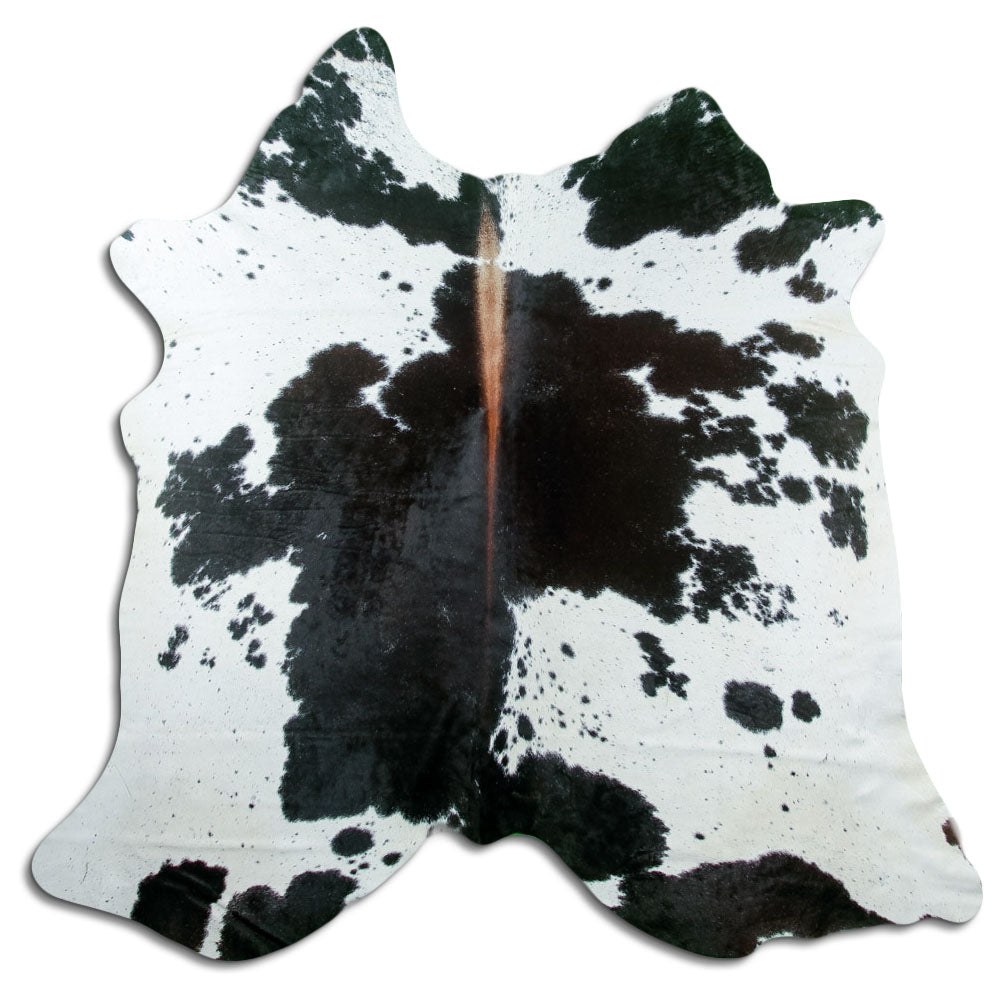 Black and white cowhide rug L