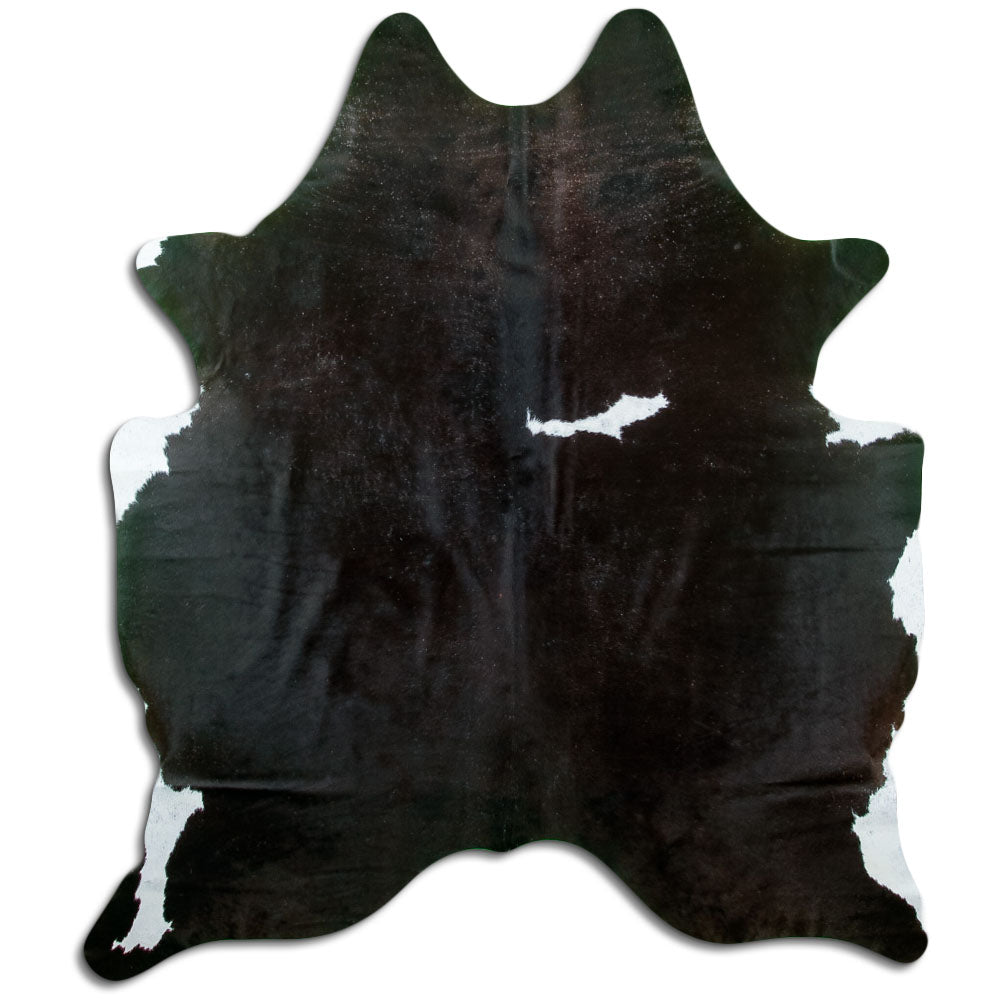 Black and white cowhide rug L