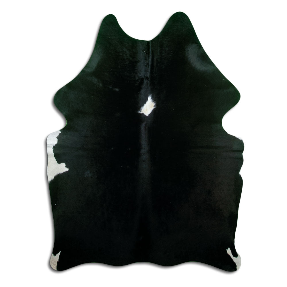 Black and white cowhide rug M