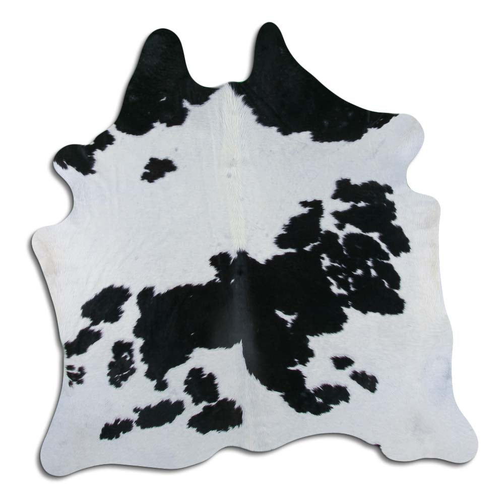 Černá a bílá hovězí kůže L