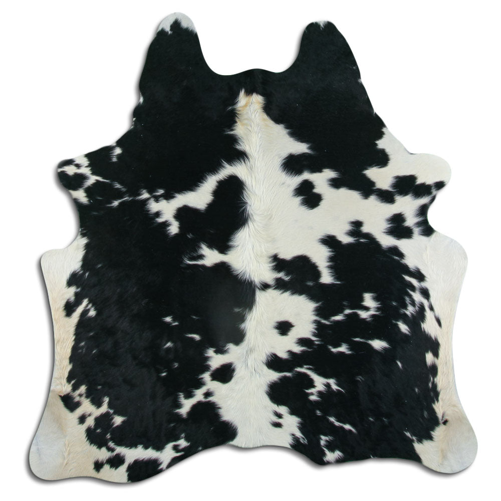 Černá a bílá hovězí kůže M