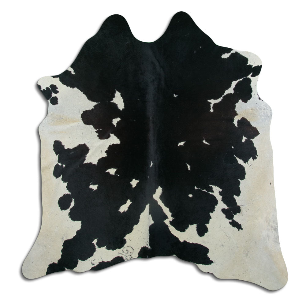 Černá a bílá hovězí kůže L