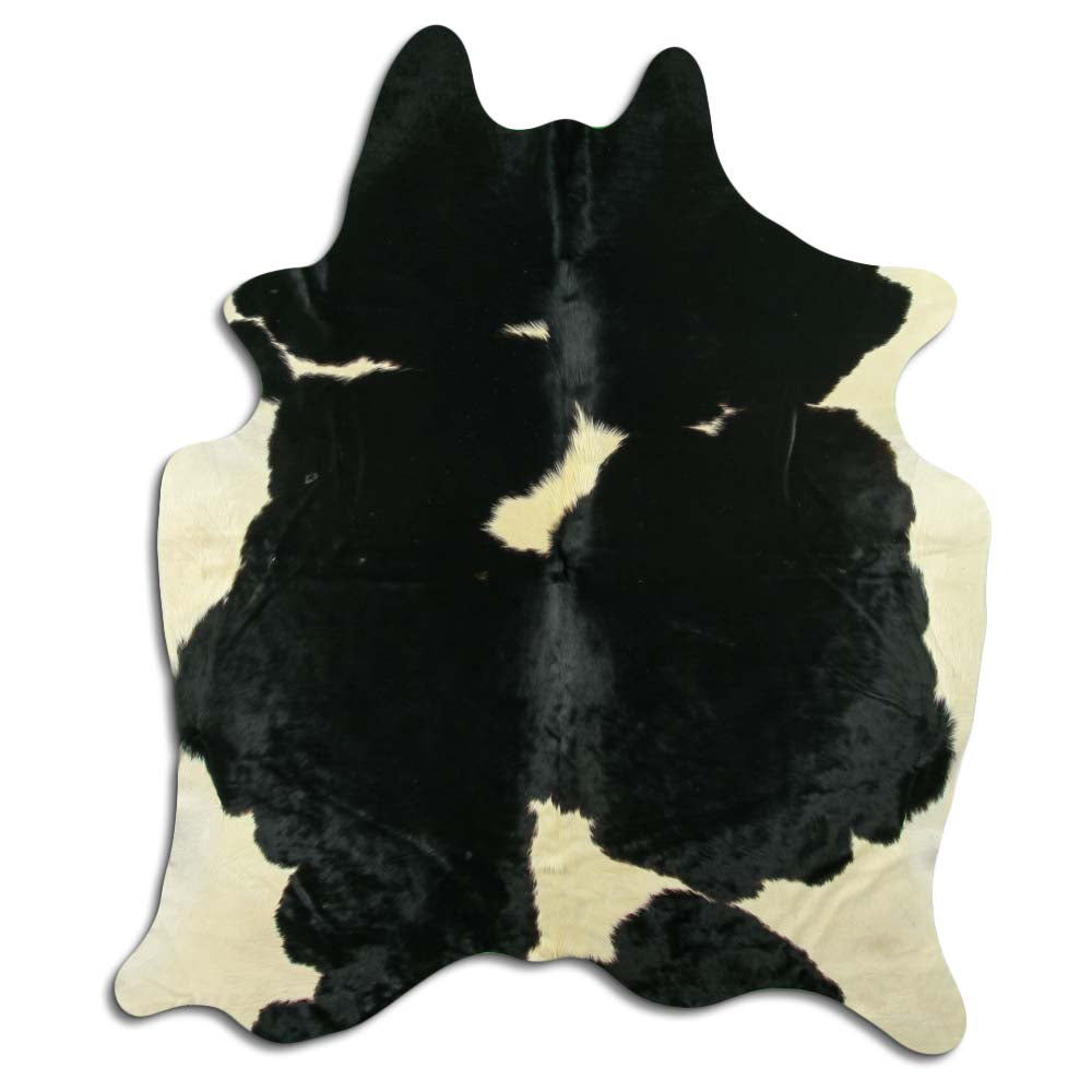 Černá a bílá hovězí kůže XL