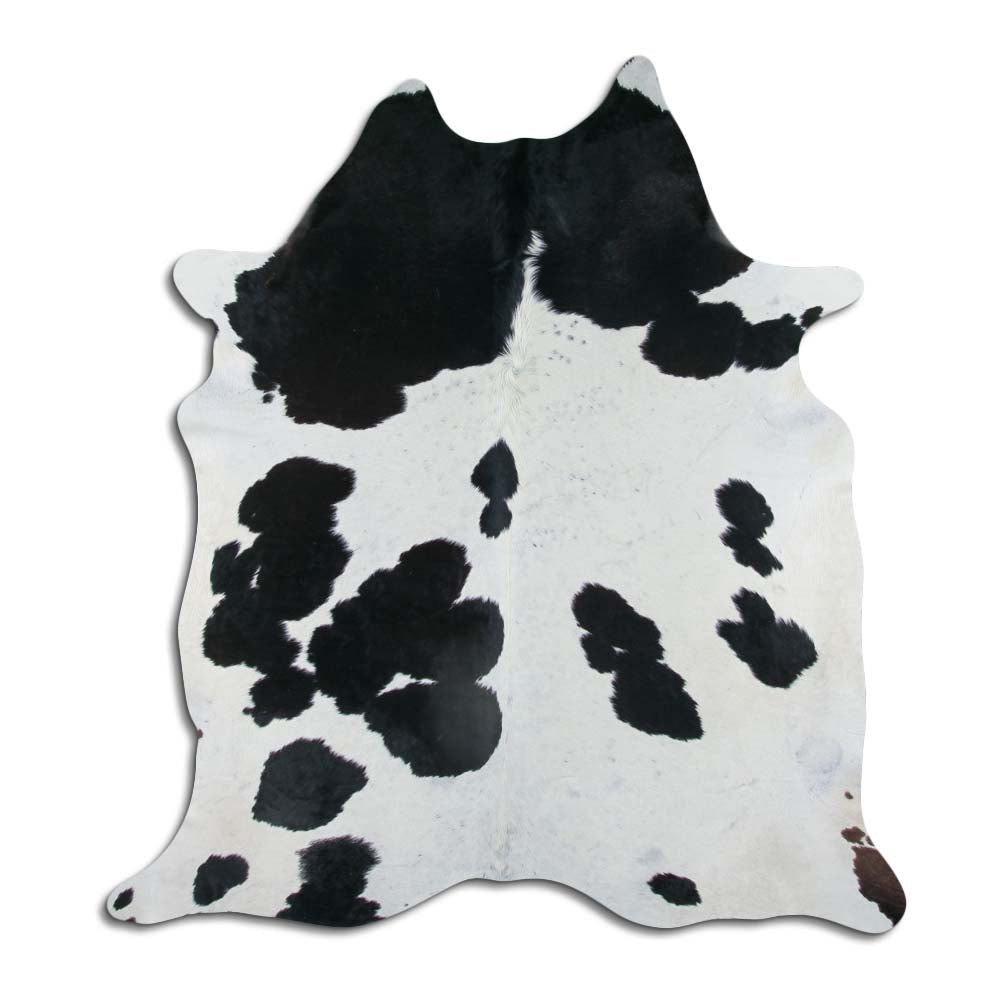 Černá a bílá hovězí kůže XL