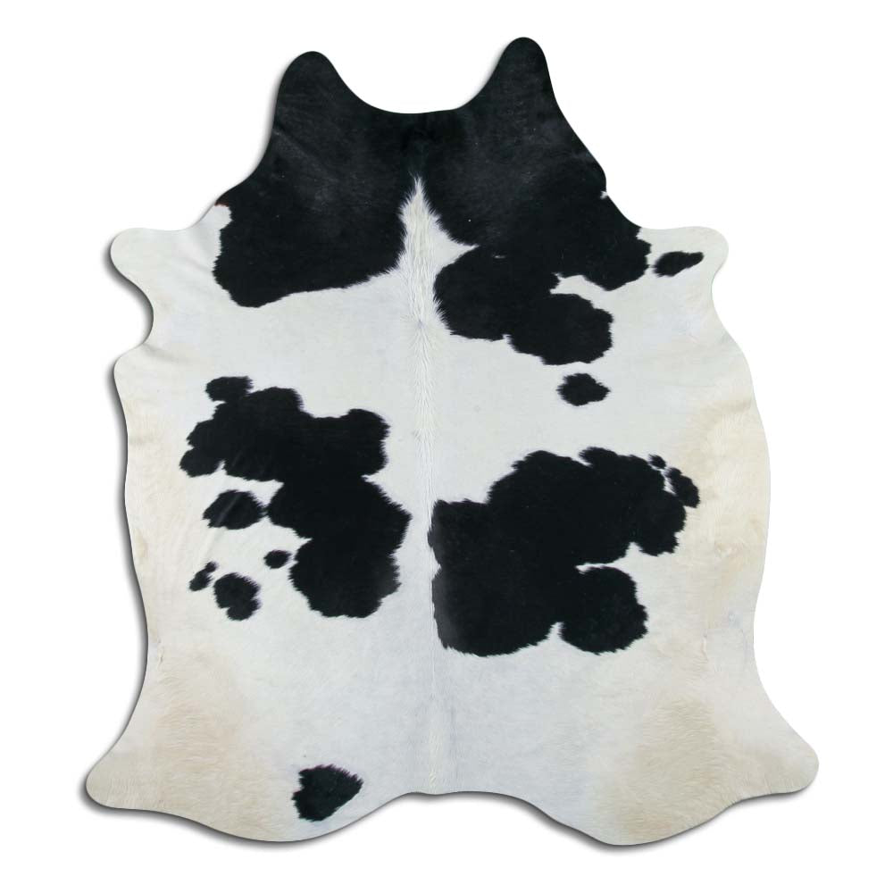 Černá a bílá hovězí kůže XL