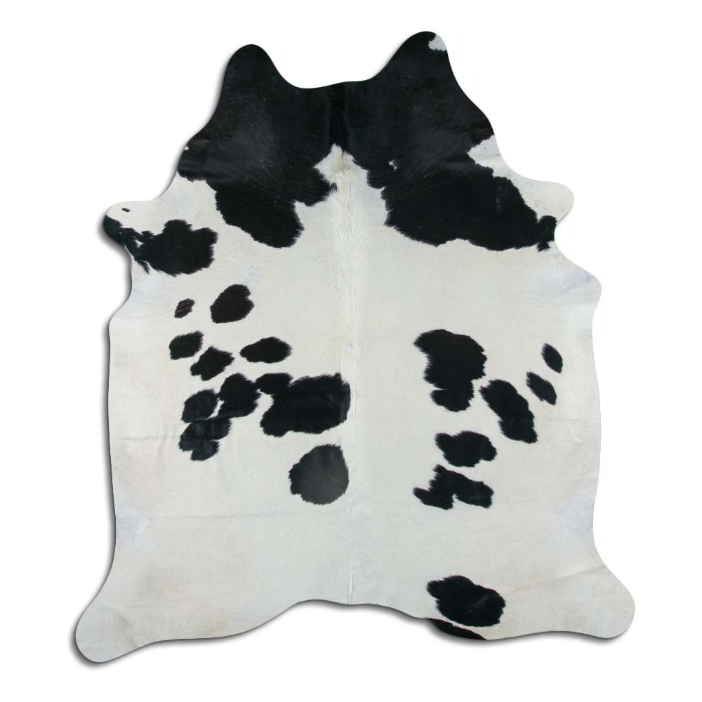Černá a bílá hovězí kůže XL