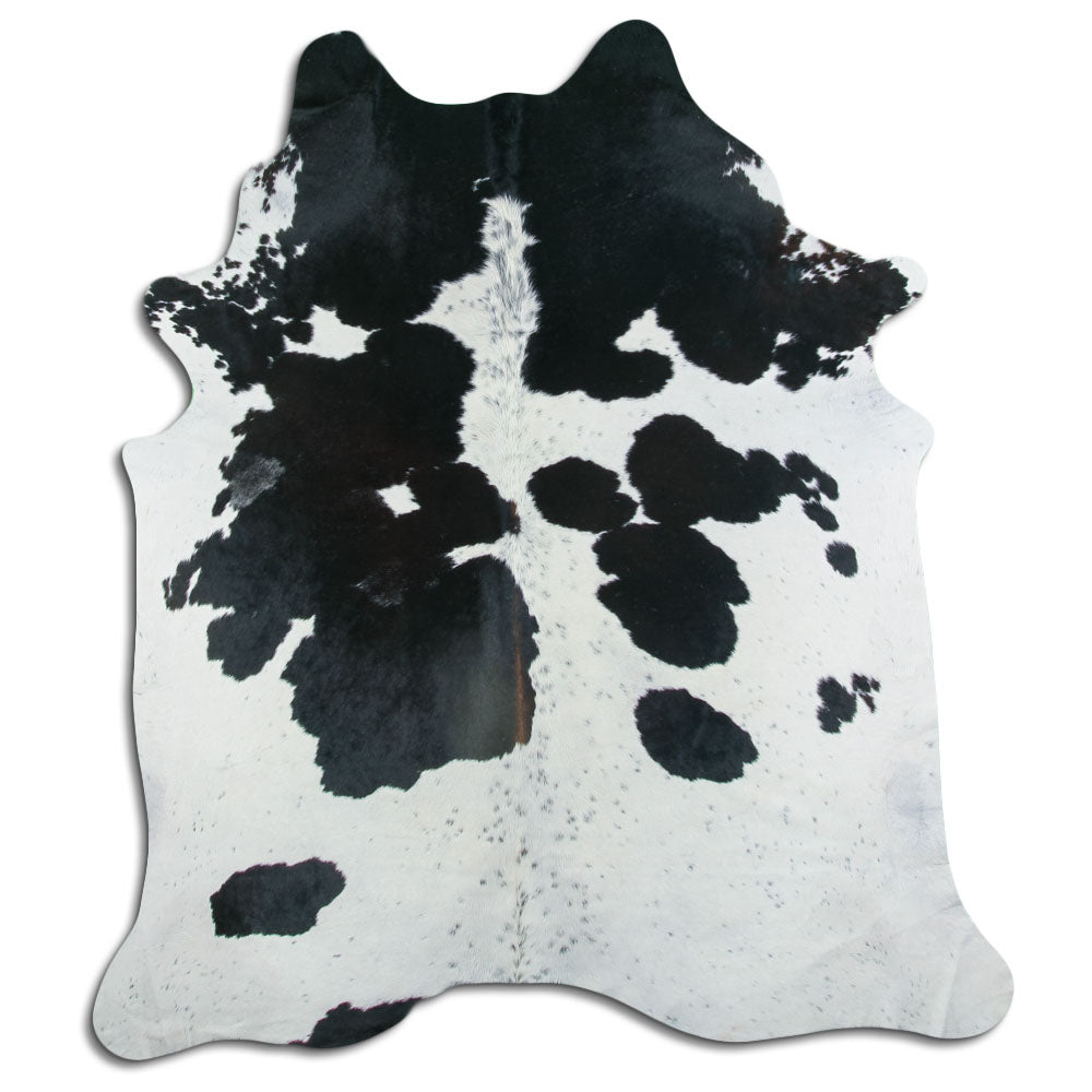 Černá a bílá hovězí kůže XL