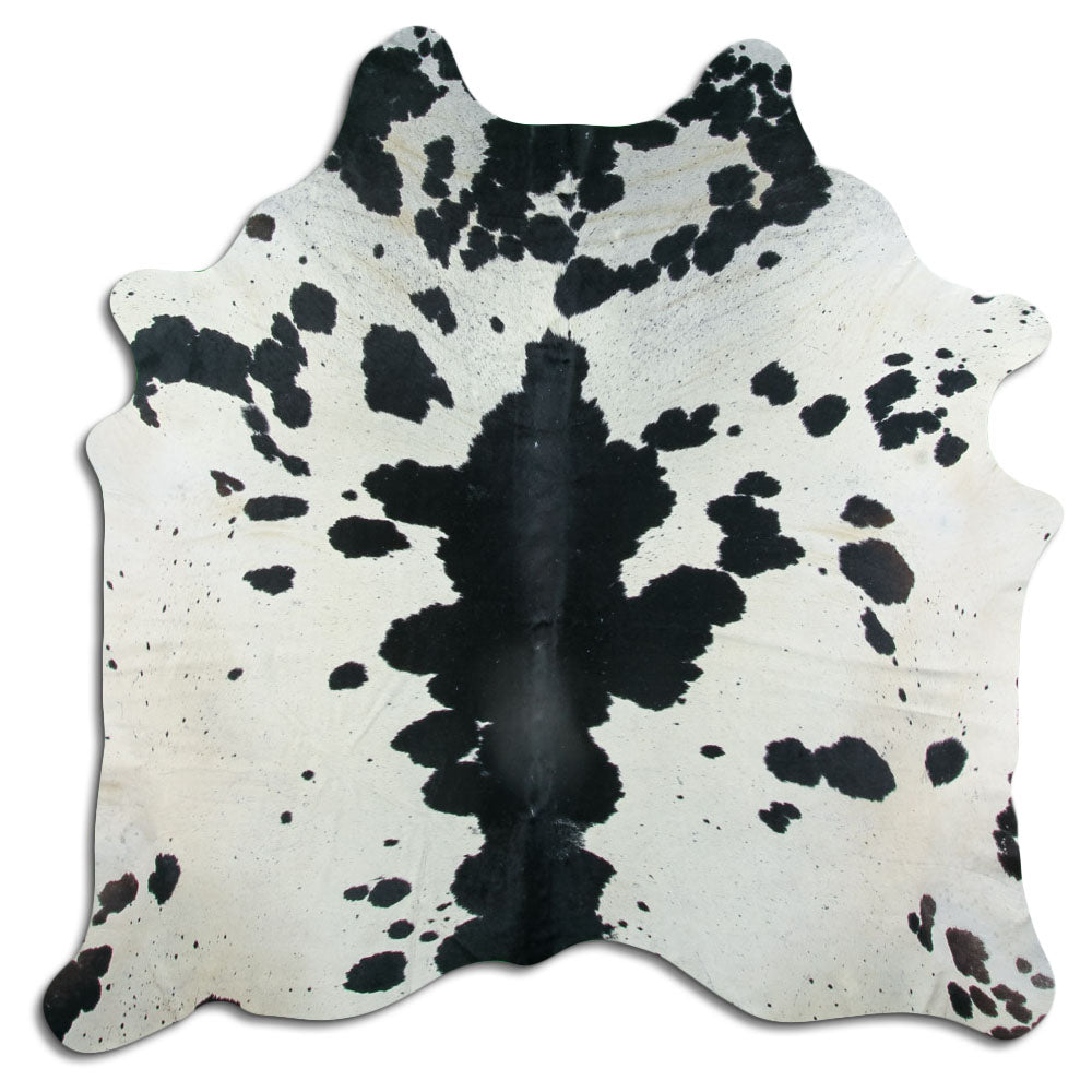 Černá a bílá hovězí kůže XL