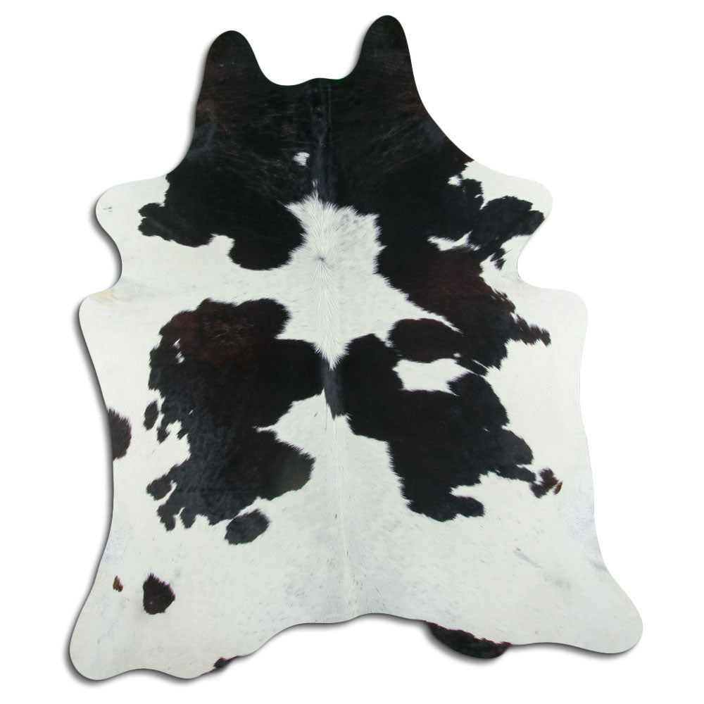Černá a bílá hovězí kůže XL