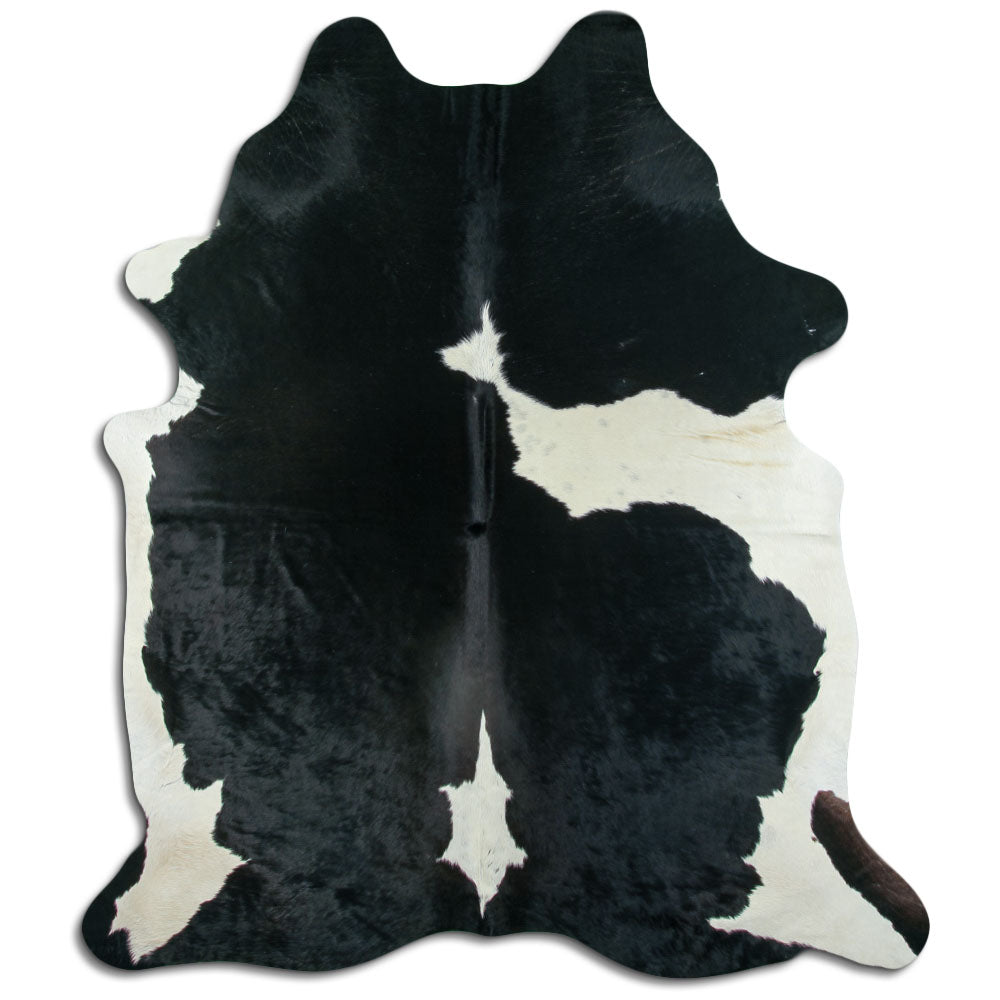 Černá a bílá hovězí kůže XL