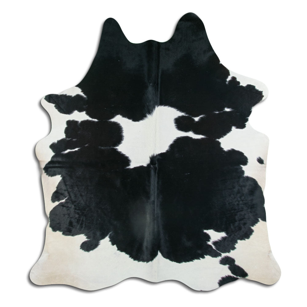 Černá a bílá hovězí kůže XL