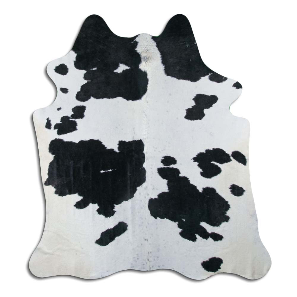 Černá a bílá hovězí kůže XL