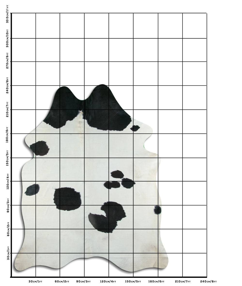 Black and white cowhide rug XXL