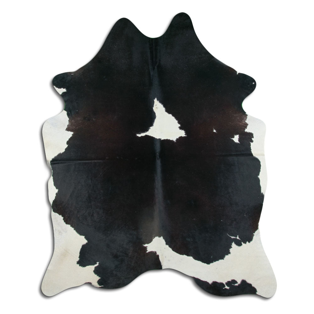 Černá a bílá hovězí kůže XL