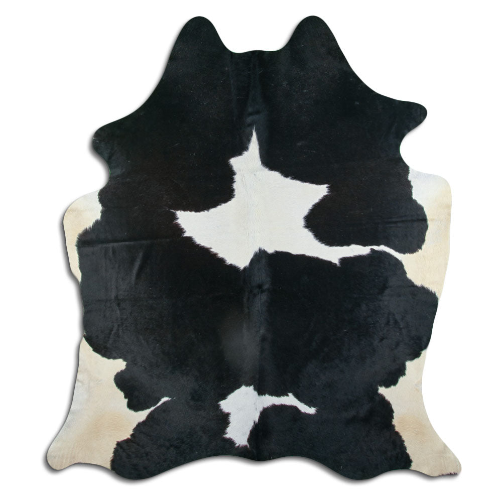 Černá a bílá hovězí kůže XXL