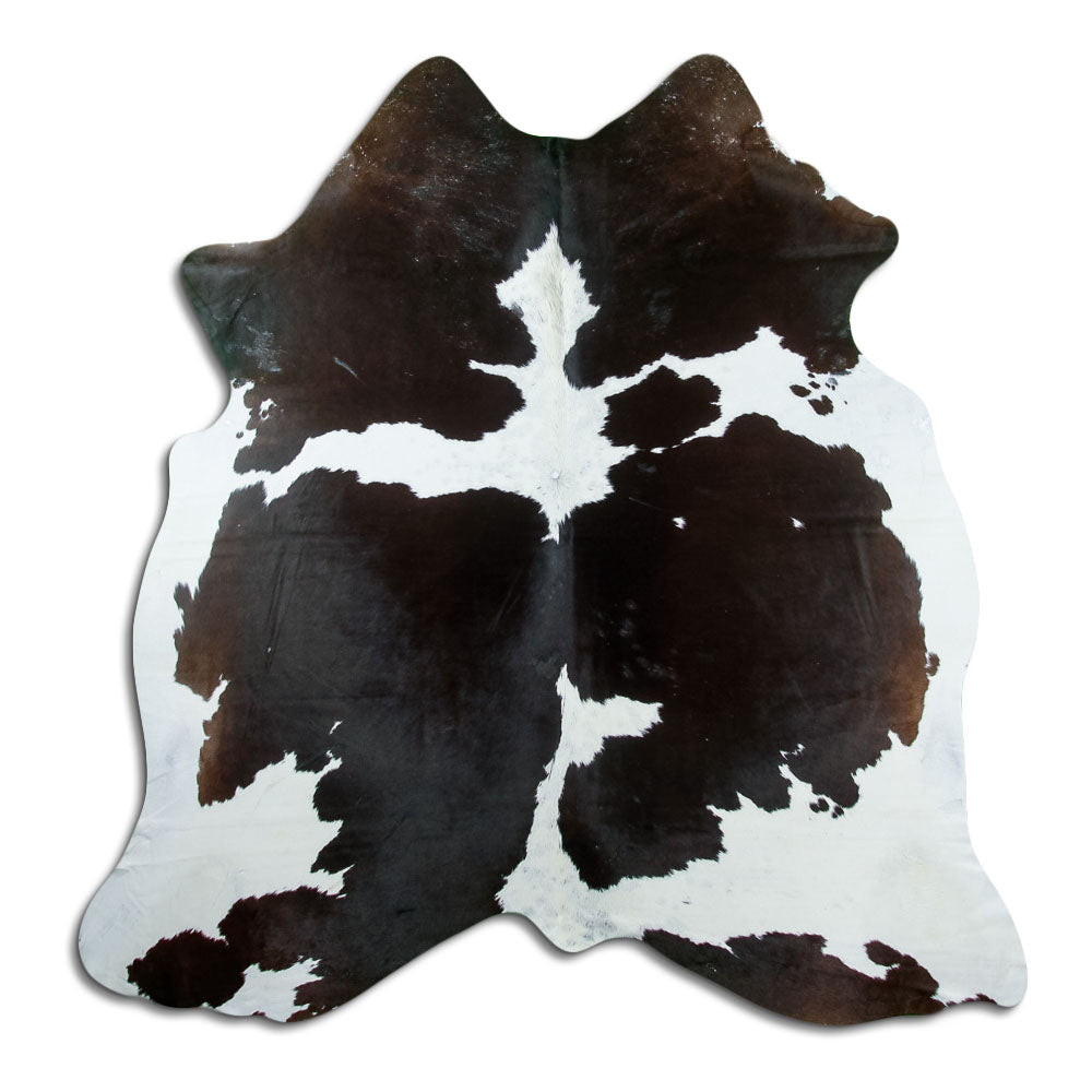 Black and white cowhide rug L