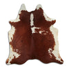 Brown and white cowhide rug L