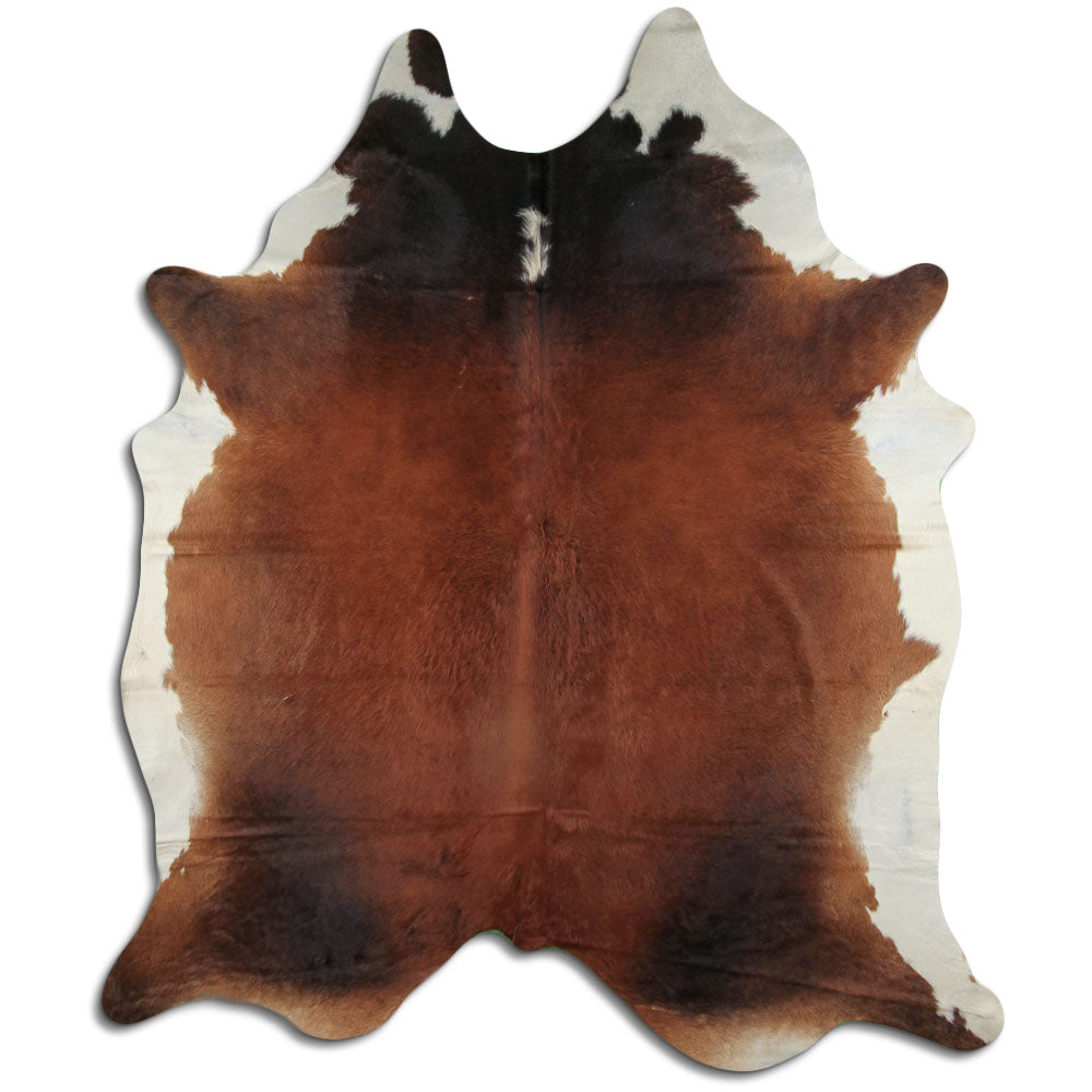 Brown and white cowhide rug XXXL
