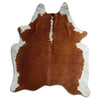 Brown and white cowhide rug XL