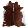 Brown and white cowhide rug L