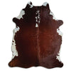 Brown and white cowhide rug XXL