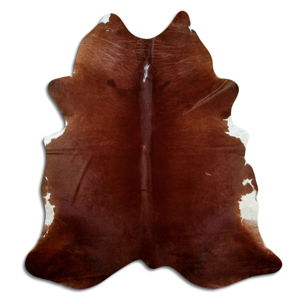 Brown and white cowhide rug XXL