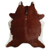Brown and white cowhide rug XL