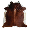 Brown and white cowhide rug XL