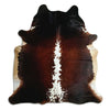Brown and white cowhide rug XL