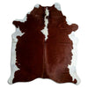 Brown and white cowhide rug XL