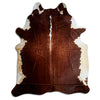 Brown and white cowhide rug XXL