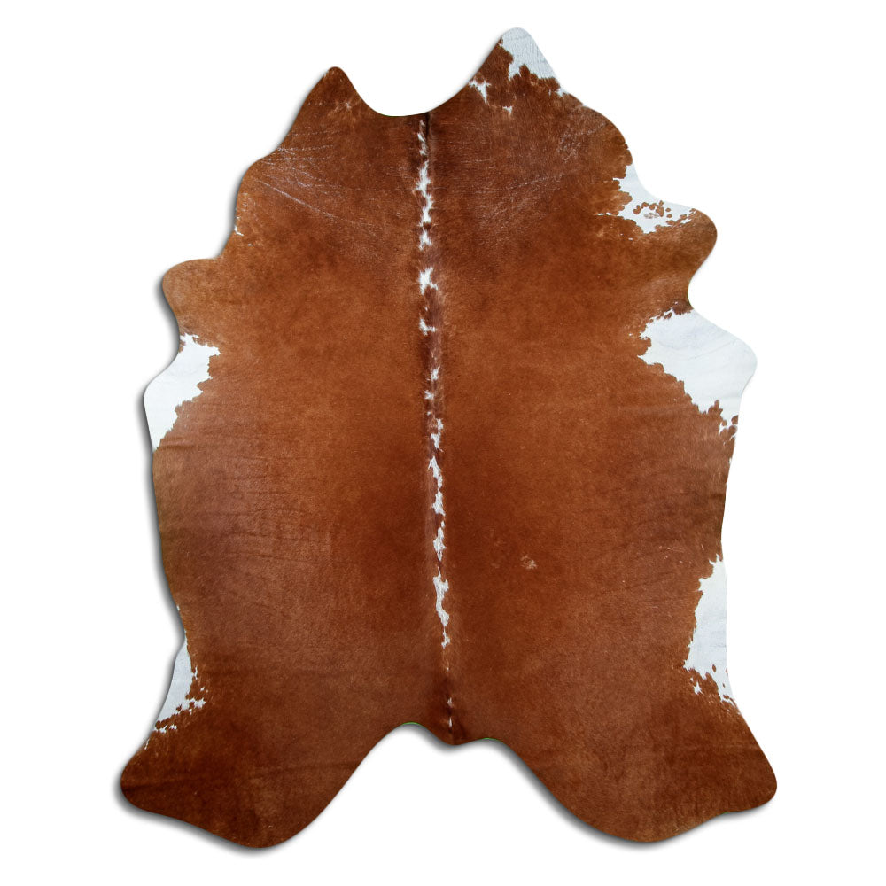 Brown and white cowhide rug XXL
