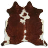 Brown and white cowhide rug M