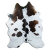 Brown and white cowhide rug L