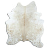 Brown and white cowhide rug L