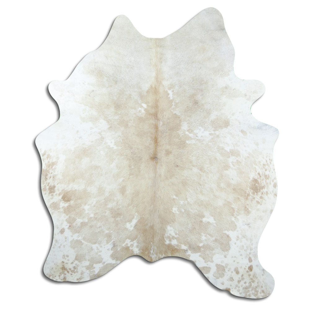 Brown and white cowhide rug L