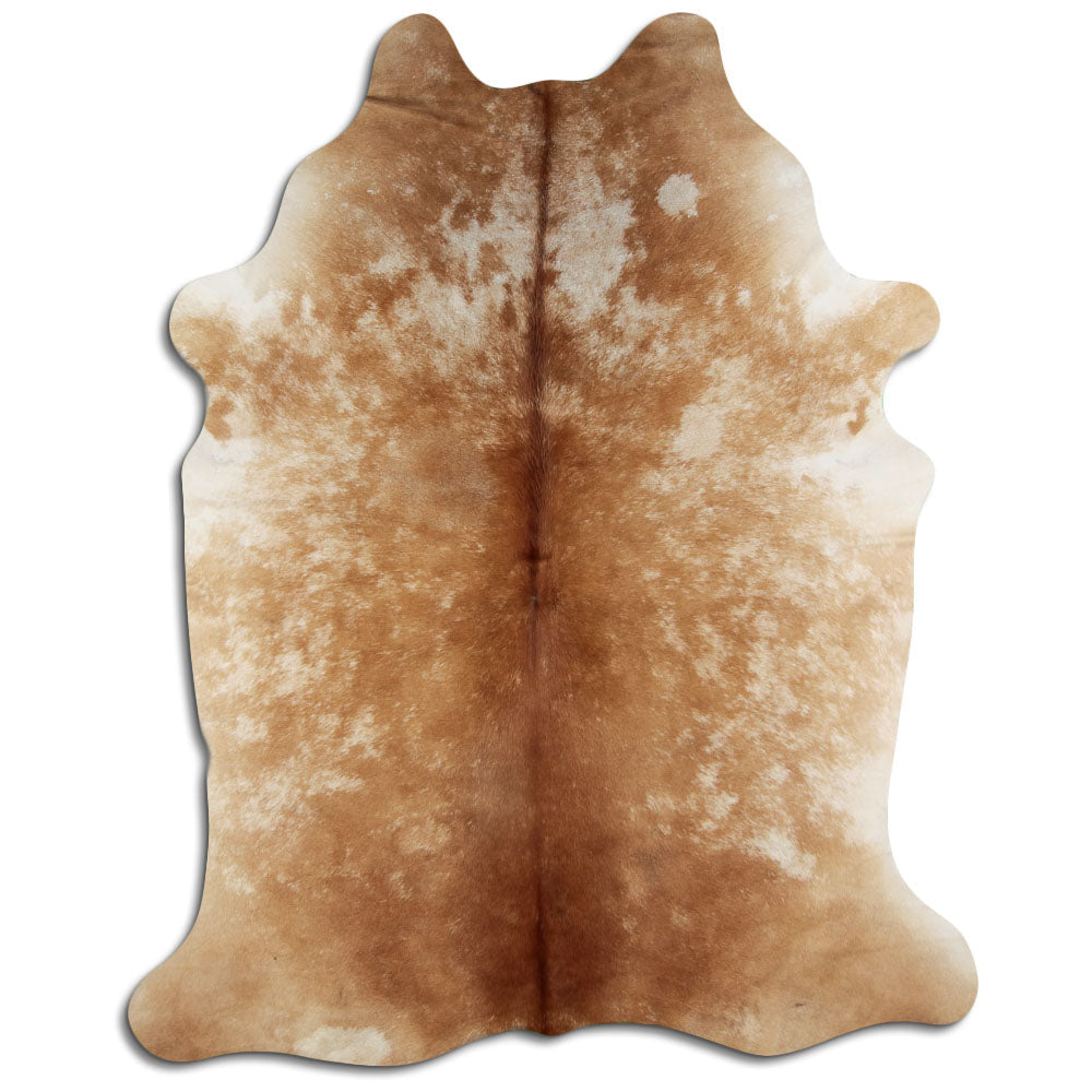 Brown and white cowhide rug XL