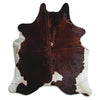 Brown and white cowhide rug XL