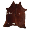 Brown and white cowhide rug XL