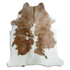 Brown and white cowhide rug XL
