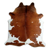 Brown and white cowhide rug XL