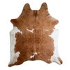 Brown and white cowhide rug XL